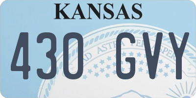 KS license plate 430GVY