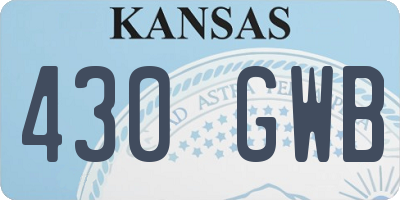 KS license plate 430GWB