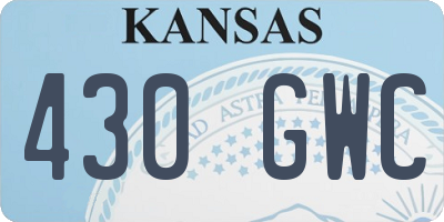 KS license plate 430GWC