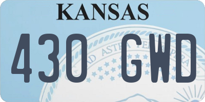 KS license plate 430GWD