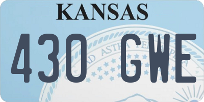 KS license plate 430GWE