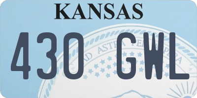 KS license plate 430GWL
