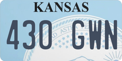 KS license plate 430GWN