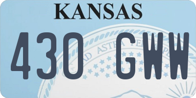 KS license plate 430GWW