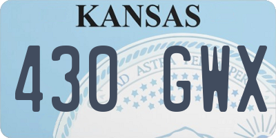 KS license plate 430GWX