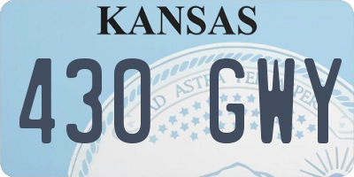 KS license plate 430GWY