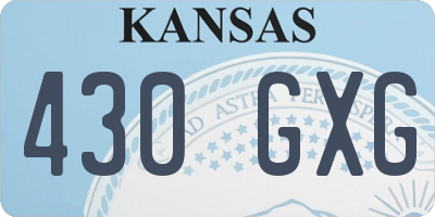 KS license plate 430GXG
