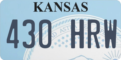 KS license plate 430HRW
