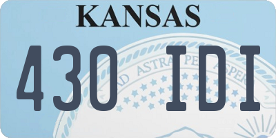 KS license plate 430IDI