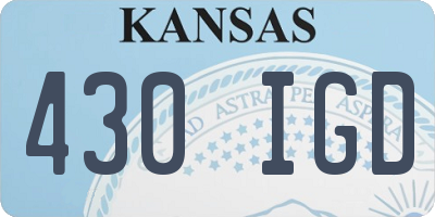 KS license plate 430IGD