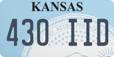 KS license plate 430IID