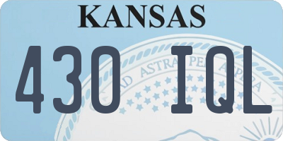 KS license plate 430IQL