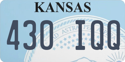 KS license plate 430IQQ