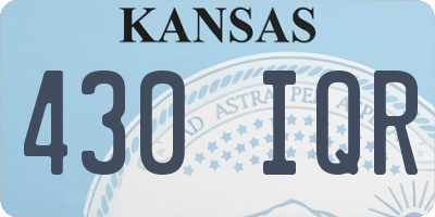 KS license plate 430IQR