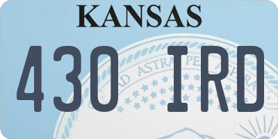 KS license plate 430IRD