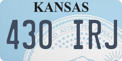 KS license plate 430IRJ