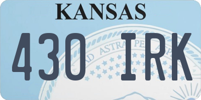 KS license plate 430IRK
