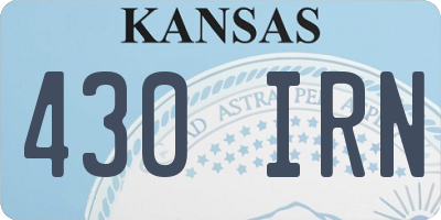 KS license plate 430IRN