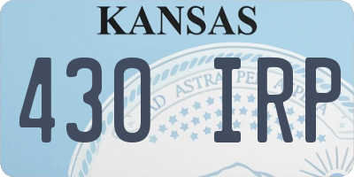 KS license plate 430IRP