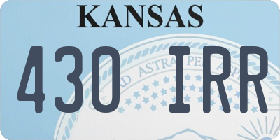 KS license plate 430IRR