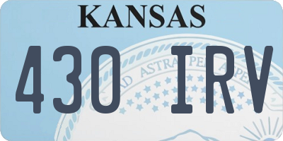 KS license plate 430IRV