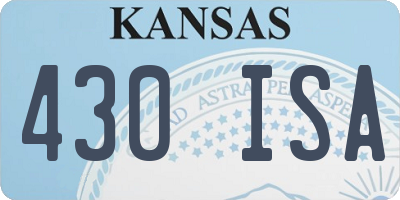 KS license plate 430ISA