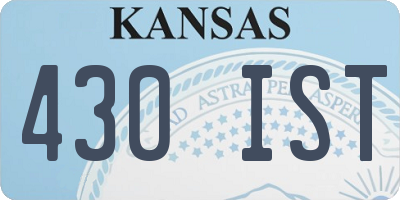 KS license plate 430IST