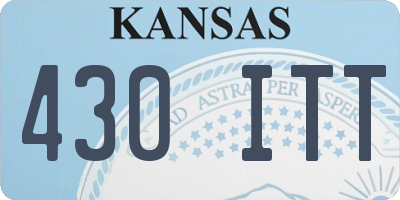 KS license plate 430ITT