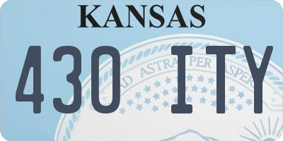 KS license plate 430ITY