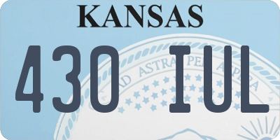 KS license plate 430IUL