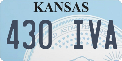 KS license plate 430IVA