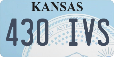 KS license plate 430IVS