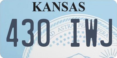 KS license plate 430IWJ