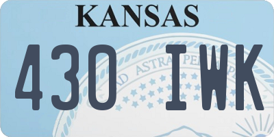 KS license plate 430IWK