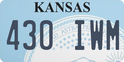 KS license plate 430IWM