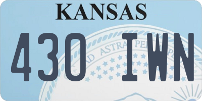 KS license plate 430IWN