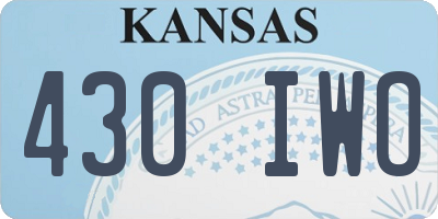 KS license plate 430IWO