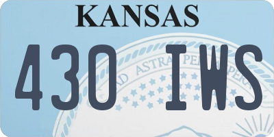 KS license plate 430IWS