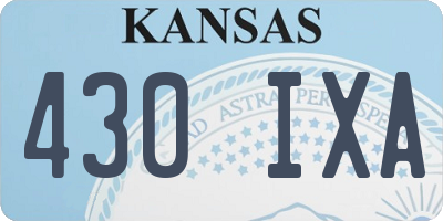 KS license plate 430IXA