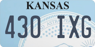 KS license plate 430IXG