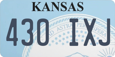 KS license plate 430IXJ