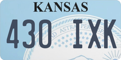 KS license plate 430IXK