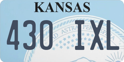 KS license plate 430IXL