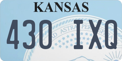 KS license plate 430IXQ