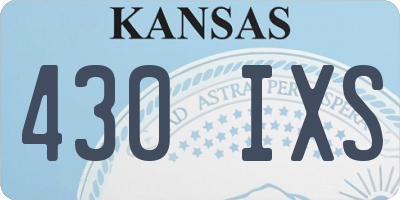 KS license plate 430IXS