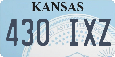 KS license plate 430IXZ