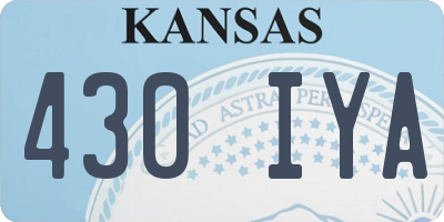 KS license plate 430IYA