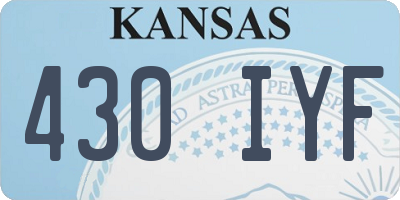 KS license plate 430IYF