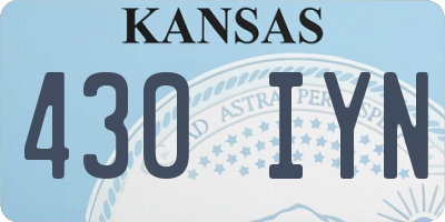 KS license plate 430IYN