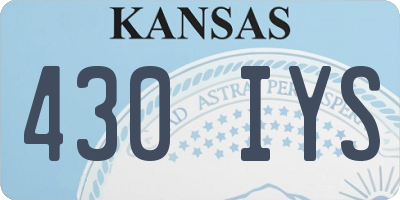KS license plate 430IYS